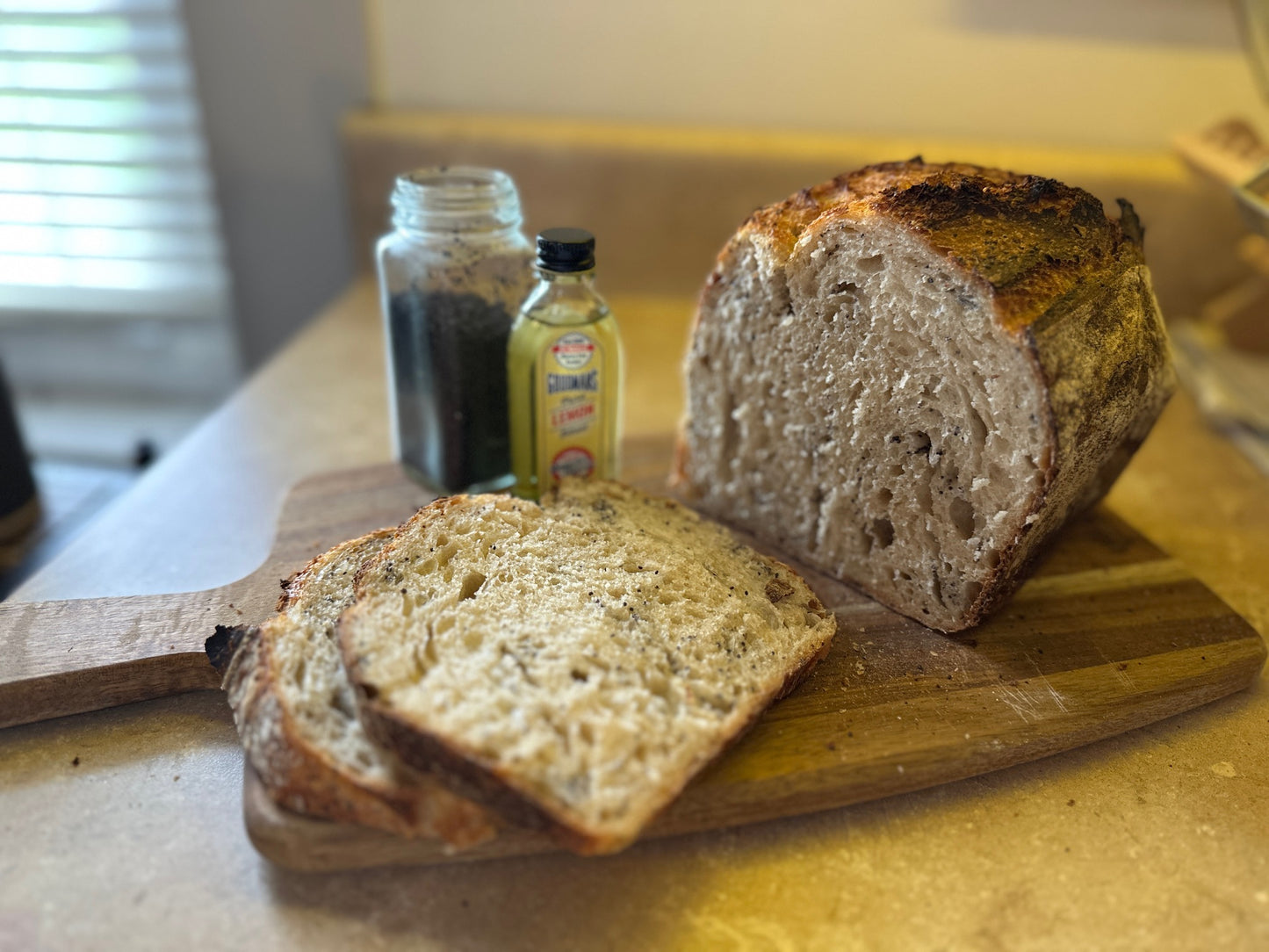 Lemon Poppy Seed Sourdough Loaf